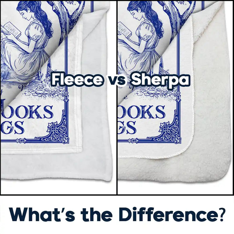 Reading,Dog Lovers,Dog Mom,Cat Lovers,Cat Mom,Gift For Yourself - Once Upon A Time There Was A Girl Loved Books & Dogs Cats - Personalized Fleece Blanket, Sherpa Blanket