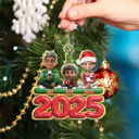 Christmas,Happy,Family - Happy All Family 3D Effect - Personalized Custom Shaped Acrylic Ornament