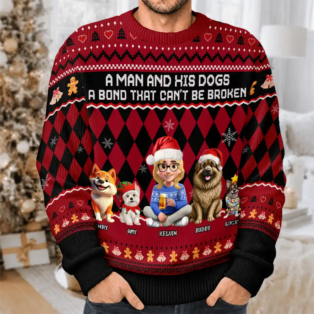 A Bond That Can't Be Broken Dog Lover 3D Effect - Personalized Unisex Ugly Sweater