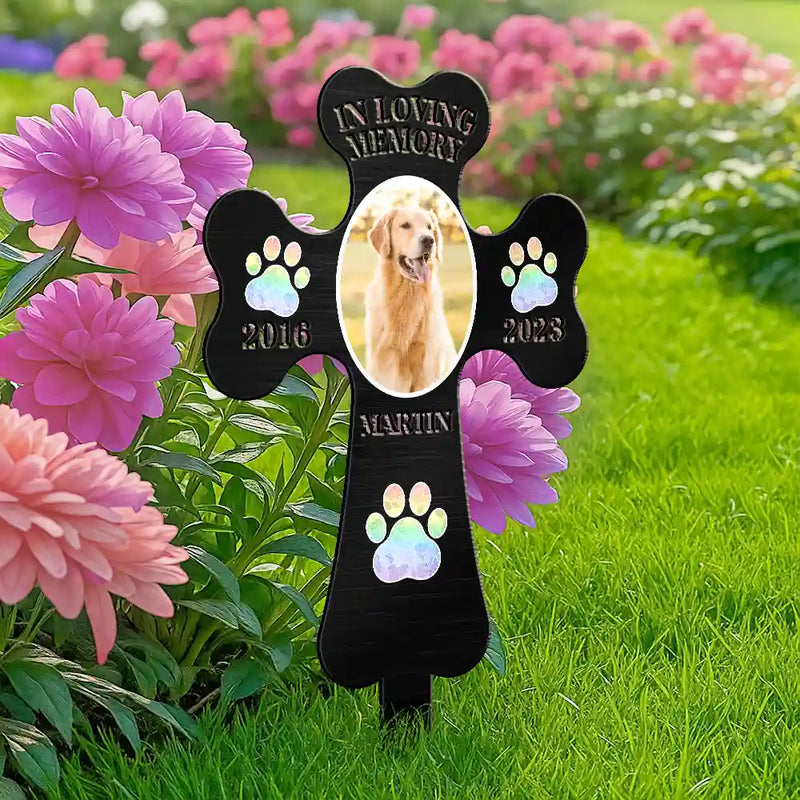 Memorial,Sad,Pet Lovers - Custom Photo In Loving Memory Pet - Personalized Metal Garden Stake