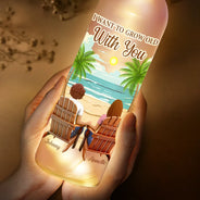 Gift For Couples, Gift For Husband, Gift For Wife - Back Sitting Couple You & Me We Got This When I Tell You - Personalized Bottle Light