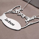 Dog Lovers,Cat Lovers,Pet Lovers,Love - Dog Cat Face Line Art With Name - Personalized Letter Necklace