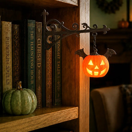 Bookish Halloween Reading Lover Ghost Pumpkin - Personalized Bookshelf Lantern Light