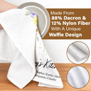 Gift For Wife, Gift For Mother, Gift For Grandma, Happy - Mom Mum Grandma Kitchen Watercolor Birth Flower - Personalized Kitchen Towel