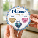 Gift For Grandma,Gift For Aunt,Gift For Mother,Happy,Gift For Wife,Gift For Women,Gift For Yourself - Vintage Pattern This Nana Belongs To - Personalized Ceramic Coaster