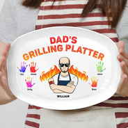 Daddy's Grilling Platter - Gift For Dad, Father, Grandfather, Grandpa - Personalized Plate
