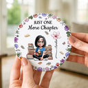 Reading,Gift For Women,Gift For Yourself,Gift For Daughter,Happy - Just A Girl Who Loves Books Birth Flower - Personalized Ceramic Coaster
