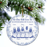 Gift For Bestie,Gifts For Colleagues,Gift For Sisters,Funny,Gift For Sibling,Christmas - No One Will Ever Be As Entertained By Us As Us Toile Bestie - Personalized Circle Ceramic Ornament