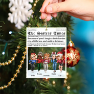 Gift For Bestie,Gift For Sisters,Happy,Christmas - A True Friendship Is A Journey The Besties Times - Personalized Custom Shaped Acrylic Ornament