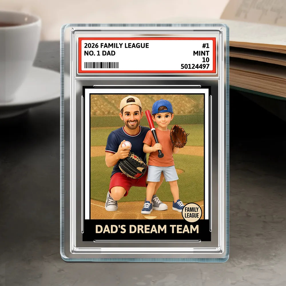 Gift For Husband,Gift For Yourself,Gift For Men,Gift For Father,Gift For Grandpa,Dad's Hobby,Grandpa's Hobby,Sport Dad,Baseball,Non-Eng,Photo - Toybox Figure,Playful - Custom Photo Toybox Figure Baseball Dream Team Family League Dad Grandpa - Personalized Custom Shaped Acrylic Plaque