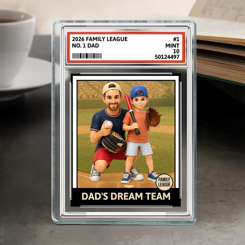 Gift For Husband,Gift For Yourself,Gift For Men,Gift For Father,Gift For Grandpa,Dad's Hobby,Grandpa's Hobby,Sport Dad,Baseball,Non-Eng,Photo - Toybox Figure,Playful - Custom Photo Toybox Figure Baseball Dream Team Family League Dad Grandpa - Personalized Custom Shaped Acrylic Plaque