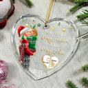 Gift For Couples,Gift For Husband,Gift For Wife,Gift For Boyfriend,Gift For Girlfriend,Christmas,Funny - You Have My Heart Couple - Personalized Heart Shaped Glass Ornament