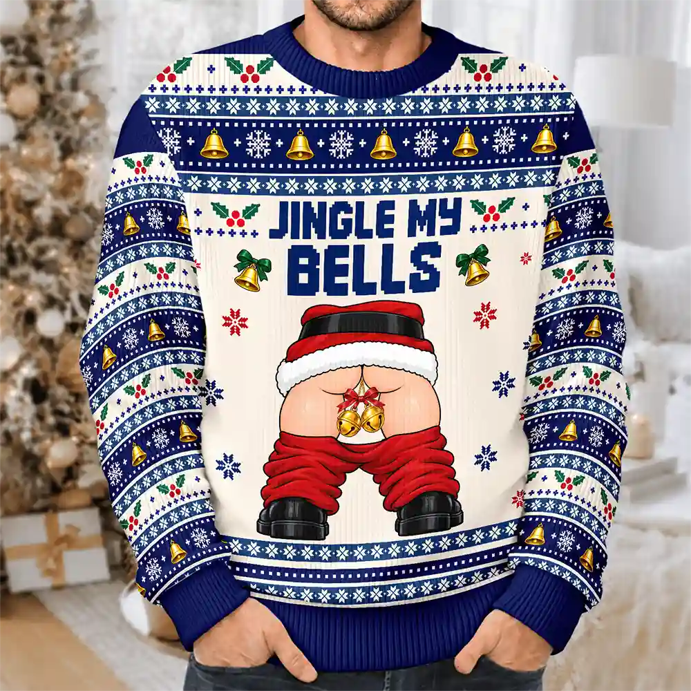 Christmas,Gift For Couples,Gift For Him,Gift For Husband,Humorous,Icon,Top Market - Funny Christmas Gift For Husband Boyfriend - Personalized Jingle My Bells Unisex Ugly Sweater