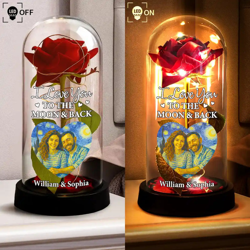Gift For Couples,Old Couples,Gift For Husband,Gift For Wife,Gift For Boyfriend,Gift For Girlfriend,LGBT,Love - Custom Photo Starry Night You And Me We Got This - Personalized Everlasting Rose Dome Lamp