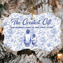 Medallion Ceramic Ornament - The Greatest Gift Our Parents Gave Us Was Each Other Toile Art Family - Personalized Medallion Ceramic Ornament