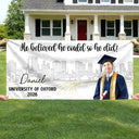 Graduation,Gift For Yourself,Gift For Daughter,Gift For Son,Gift For Bestie,Non-Eng,Photo,Proud - Custom Photo Congrats Grad A Sweet Ending To The New Beginning - Personalized Horizontal Banner