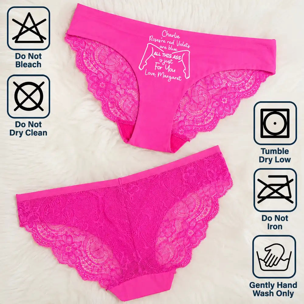 Wedding Anniversary,Gift For Wife,Humorous,Gift For Couples,Custom Text - I Love Your Face Especially When It's Between My Legs - Personalized Panty
