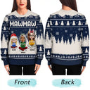 Gift For Grandma,Gift For Mother,Gift For Wife,Happy,Christma - Grandma Nana Mimi Grandkid 3D Effect - Personalized Unisex Ugly Sweater