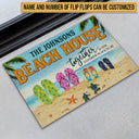 Paillasson personnalisé Beach House Flip Flop Together est notre endroit préféré