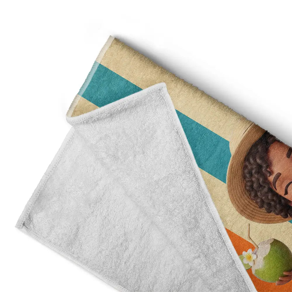 Custom Photo, Beach, Art Design, Summer, Gift For Yourself, Playful, Photo - Beach Chair 3D Effect - Custom Photo 3D Summer Concept Traveling Beach Poolside Swimming Picnic Vacation - Personalized Beach Towel