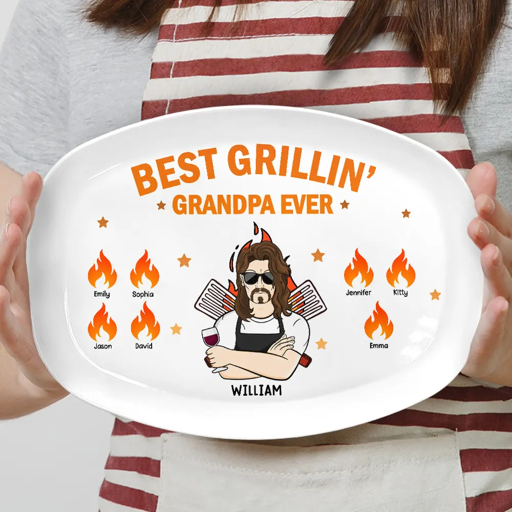 Best Grillin' Dad Ever - Personalized Plate