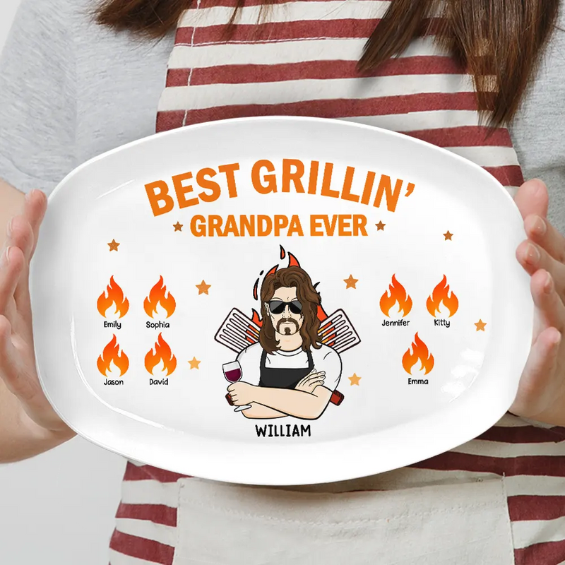 Best Grillin' Dad Ever - Personalized Plate