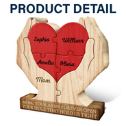 Gift For Mother,Love,Gift For Grandma- Your Arms Forever Open Your Hugs That Hold Us Tight - Personalized Custom Shaped Wooden Puzzle