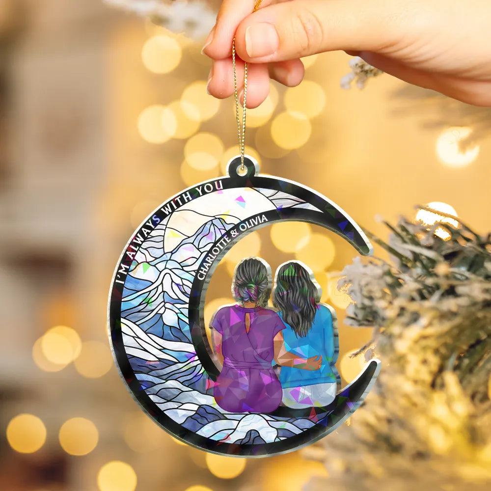 Sad,Memorial,Family,Parents,Gift For Grandparents,Christmas - Memorial Always With You - Personalized Holographic Acrylic Ornament
