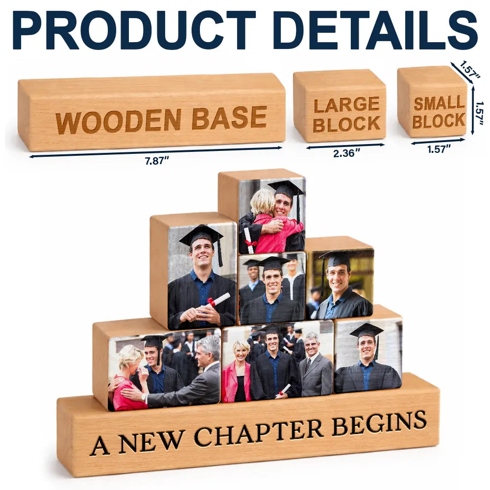 Gift For Yourself,Gift For Women,Gift For Men,Gift For Sibling,Gift For Sisters,Gift For Brothers,Gift For Bestie,Graduation - Custom Photo Congratulations Graduate - Personalized Wooden Stacking Photo Blocks
