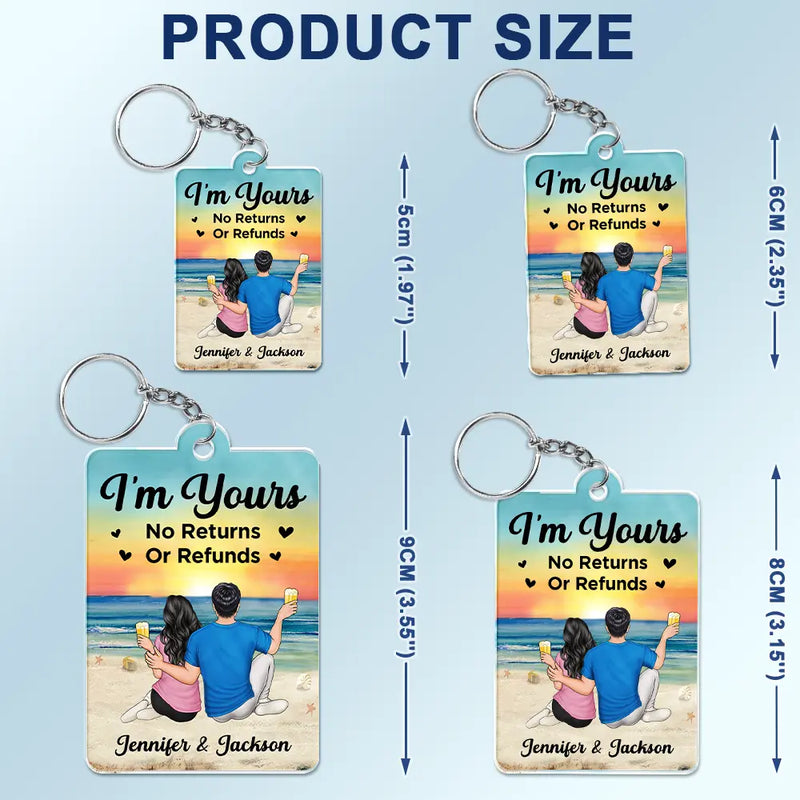 Gift For Couples,Gift For Husband,Gift For Wife,Gift For Boyfriend,Gift For Girlfriend,Happy,Non-Eng,QR Code,Vector,Romantic - Couple Favourite Song I'm Yours No Returns - Gift For Couples - Personalized Acrylic Keychain