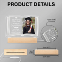 Gift For Yourself,Gift For Women,Gift For Men,Graduation,Happy - Custom Photo She Believed She Could - Graduation Gift - Personalised 3D Led Light Wooden Base