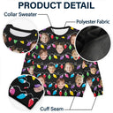 Family - Custom Photo Funny Kid Face Christmas Light - Personalized Unisex Ugly Sweater