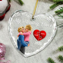 Love,Gift For Couples,Gift For Husband,Gift For Wife,Gift For Boyfriend,Gift For Girlfriend,Christmas - The Year I Found My Missing Piece Kissing Couples 3D - Personalized Glass Ornament
