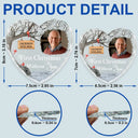 Custom Photo Memorial First Christmas Without You - Personalized Heart Shaped Glass Ornament