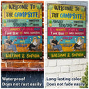 Patio Welcome Grilling Proudly Serving Whatever You Bring Husband Wife Couple Single - Backyard Sign - Personalized Custom Classic Metal Signs
