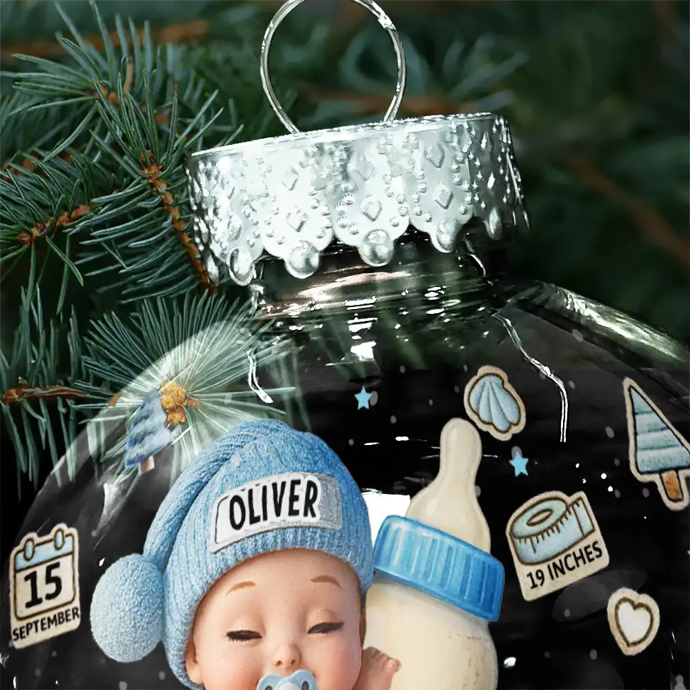 New baby,Christmas,Love - Baby's First Christmas - Personalized Ball Ornament