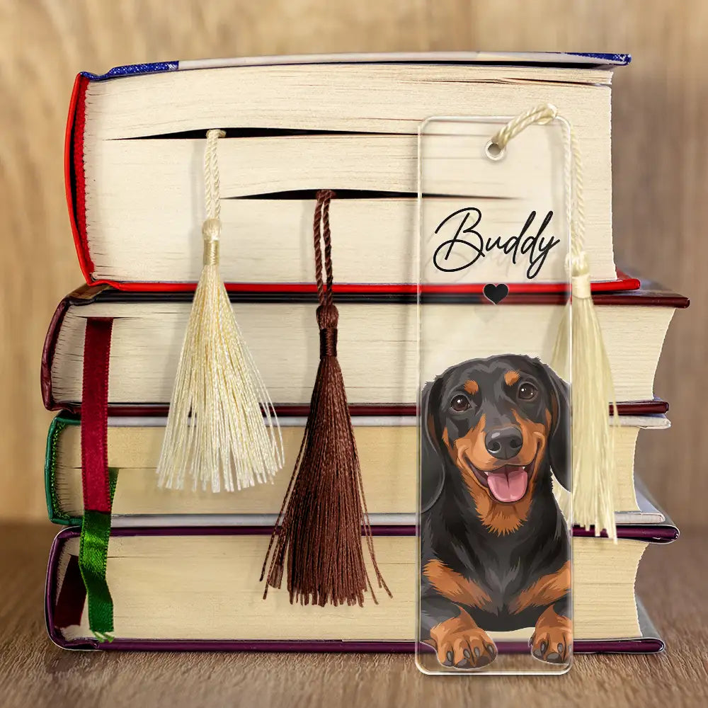 Art Design, Custom Photo, Dog Lovers, Pet Lovers, Photo - Semi Realistic Portrait, Playful, Reading, Top Market - Gift For Book Lovers - Personalized Custom Photo Pet Portrait Acrylic Bookmark