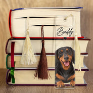 Art Design, Custom Photo, Dog Lovers, Pet Lovers, Photo - Semi Realistic Portrait, Playful, Reading, Top Market - Gift For Book Lovers - Personalized Custom Photo Pet Portrait Acrylic Bookmark
