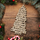 Christmas,Top Market - Christmas Tree Family Bestie Coworker Custom Name Up To 17 Names - Personalized Custom Shaped Wooden Ornament