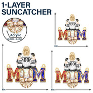 Baseball,Sport Mom,Gift For Mother,Mom - Children,Happy - Baseball Mom Behind A Baseball Player - Personalized Window Hanging Suncatcher Ornament