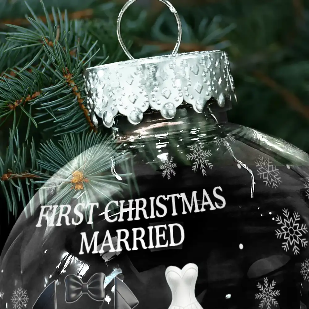 Gift For Couples,Love,Christmas - First Christmas As Married Couples - Personalized Ball Ornament