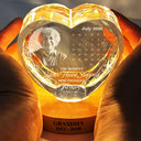 Top Market, Custom Photo, Sympathetic, Family, Memorial, Upload Full Photo, Calendar - Custom Photo Calendar The Moment Your Heart Stopped Memorial - Personalized Crystal Heart Shaped Lamp
