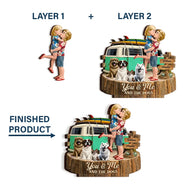 Gift For Couples, Dog Couple, Pet Lovers, Dog Lovers, Beach, Summer, Playful, Icon - Beach Vibe You And Me And The Dogs - Personalized Custom Shaped Wooden Plaque