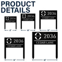 Family, Happy - Welcome House Address Number Sign - Personalized Metal Garden Stake