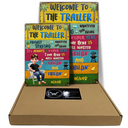 Happy,Gift For Couples,Couple's Hobby,Patio,Grilling - Patio Welcome Grilling Proudly Serving Whatever You Bring Cartoon Couple - Personalized Classic Metal Signs
