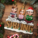 Happy, Gift For Bestie, Gifts For Colleagues, Gift For Sisters, Gift For Sibling, Gift For Brothers, Cousin, Christmas - Besties Sisters Colleagues Christmas Tree - Personalized Custom Shaped Wooden Ornament