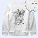 Custom Photo,Art Design,French,Cat Dad,Pet Lovers,Gift For Father,Non-Eng,Adorable,Photo - Pencil Sketch - Remove BG - Photo Personnalisée Croquis Au Crayon Photo Personnalisée Croquis Au Crayon Papa Chat Papa Chien Mama Chat Mama Chien - T-Shirt Personnalisé