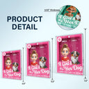 Dog Lovers, Dog Mom, Dog Dad, Happy - A Girl And Her Dogs - Personalized Custom Shaped Acrylic Plaque