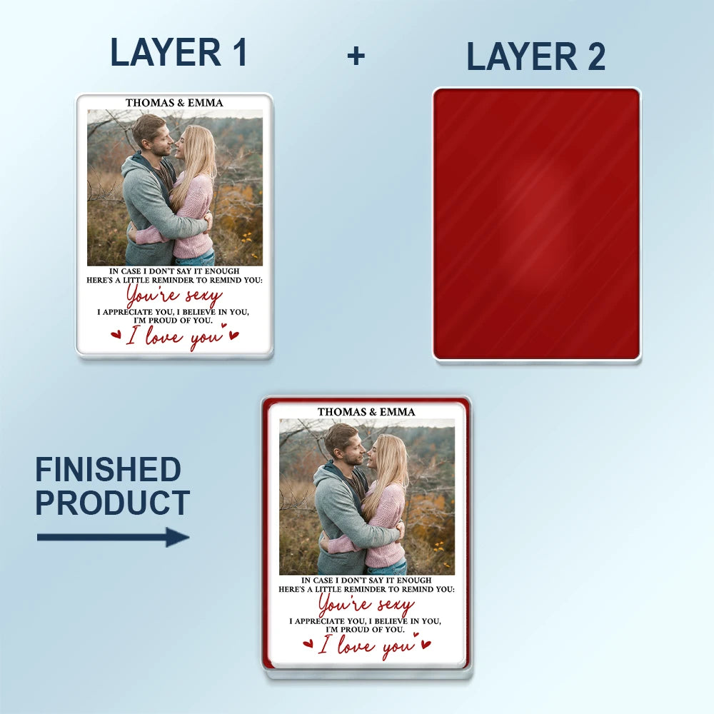 Love, Gift For Couples, Gift For Husband, Gift For Wife, Gift For Boyfriend, Gift For Girlfriend - Custom Photo In Case I Don't Say It Enough Couple - Personalized Custom Shaped Acrylic Car Visor Clip