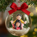 Custom Photo,Happy,Christmas,Gift For Grandparents - Custom Photo Grandparents Papa Nana We Love You - Personalized 3D Acrylic Ball Ornament